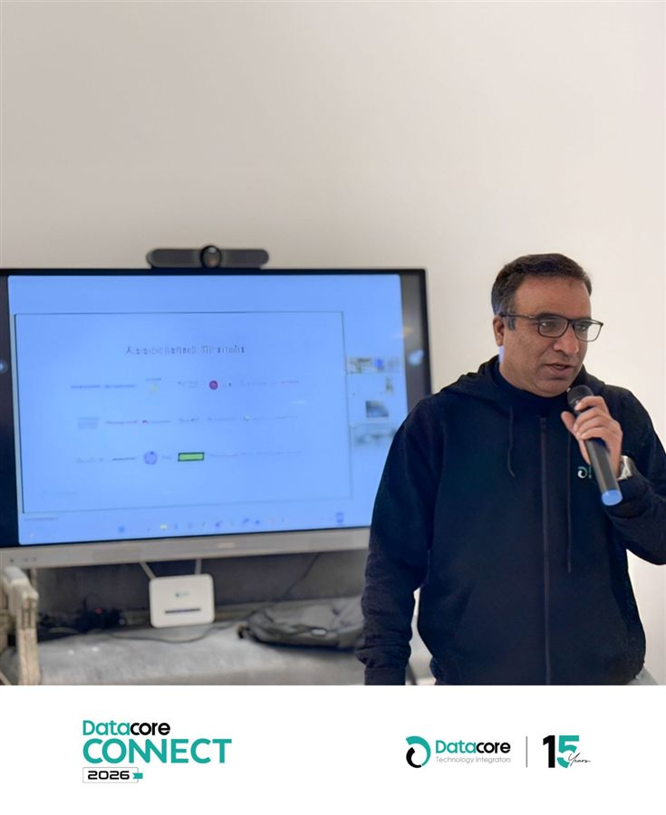 Abdul Salam, CEO, speaking at Datacore Connect