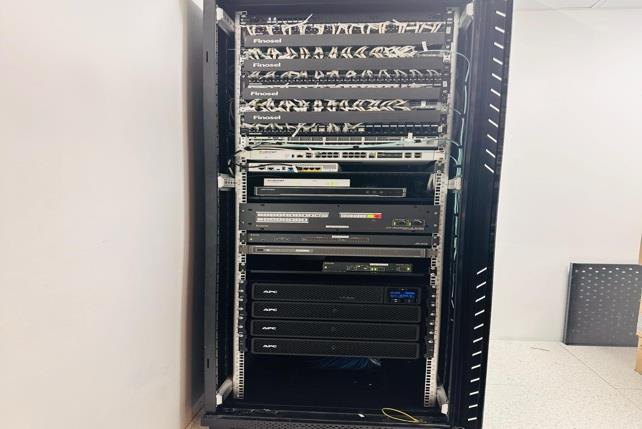 The communications rack at OWIS Riyadh