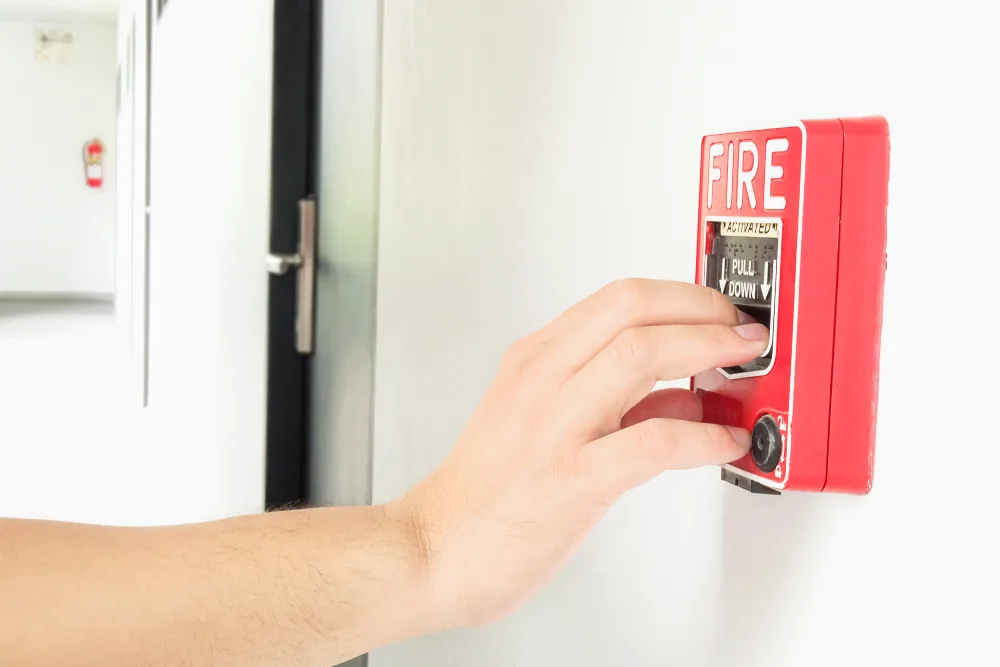 Public address and fire alarm system control panel installed in a Saudi Arabia facility